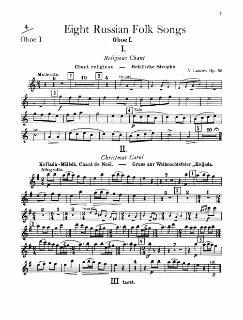 Oboe 1, 2, English Horn