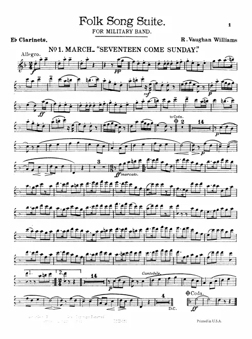 E♭ Clarinets, Solo Clarinet, Clarinet 1, 2, 3 (B♭), Alto Clarinet (E♭), Bass Clarinet (B♭)