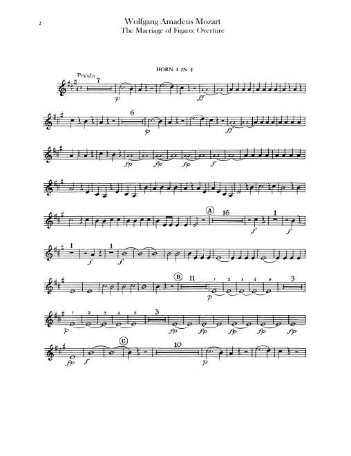 Horn 1, 2 (D, F transposed)