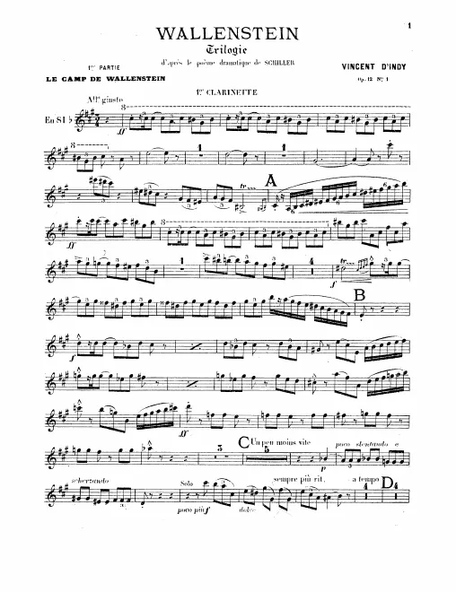 Clarinet 1, 2 (A/B♭), Bass Clarinet (A)