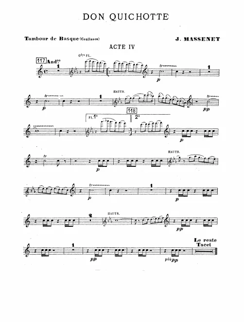 Tambourine, Triangle (offstage)