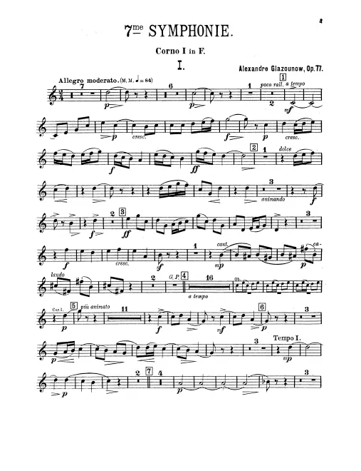 Horn 1, 2, 3, 4 (F)