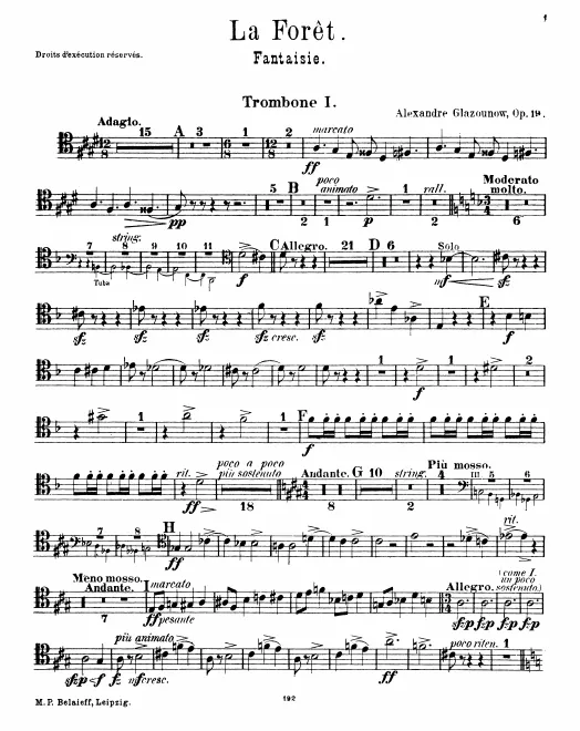 Trombone 1, 2, 3, Tuba