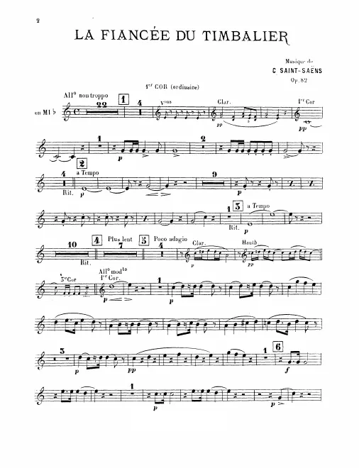 Natural Horn 1, 2 (E♭) Chromatic (Valved) Horn 3, 4 (F)