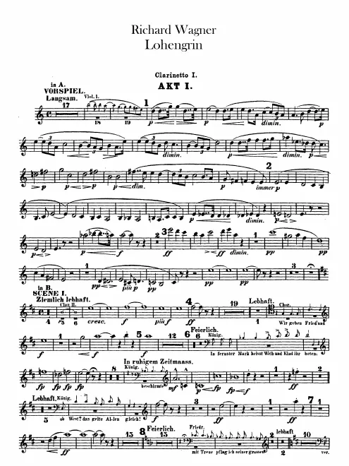Clarinet 1, 2, 3, Bass Clarinet (A, B♭)