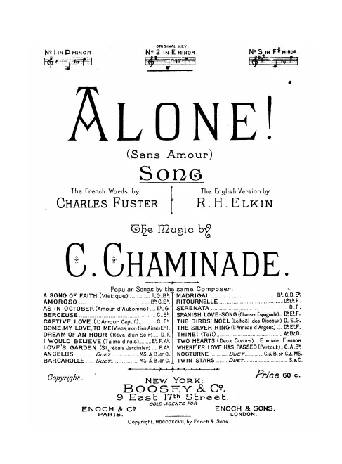 Complete Score (medium voice, in E minor)