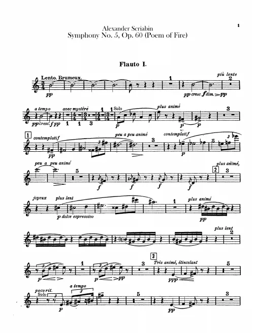 Flute 1, 2, 3, Piccolo