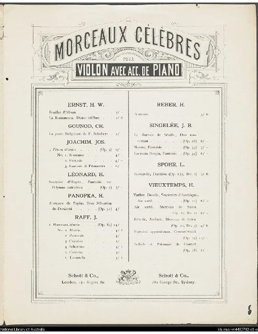 Violin, Harmonium, Flute and Cello Parts