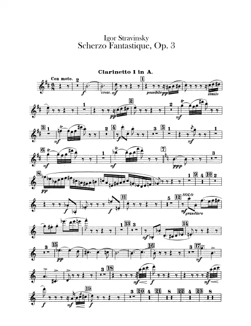 Clarinet 1, 2 (A), 3 (A)/Piccolo Clarinet (D), Bass Clarinet (A)