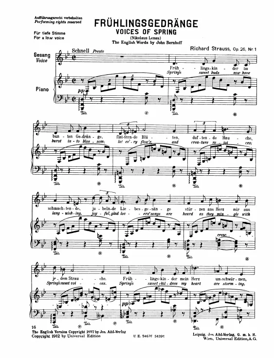 Complete Score (Low voice, transposed to B♭ major)