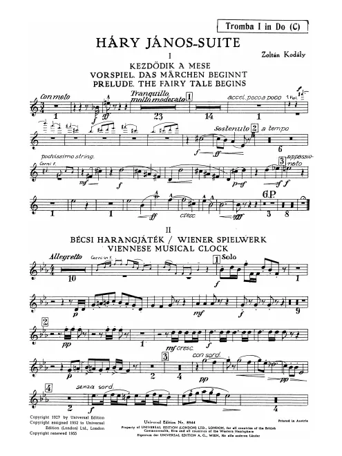 Trumpet 1 (C)/Cornet 1 (B♭)