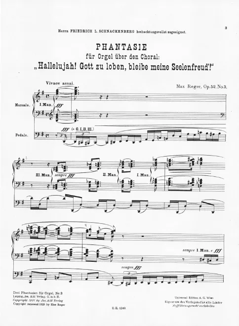 3. Phantasie über den Choral 'Halleluja, Gott zu loben bleibe meine Seelenfreud'