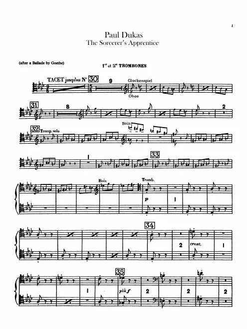 Trombone 1/2 (tenor clef), 1/2 (bass clef), 3