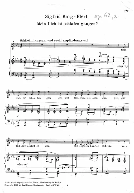 2. Mein Lieb ist schlafen gegangen (medium)