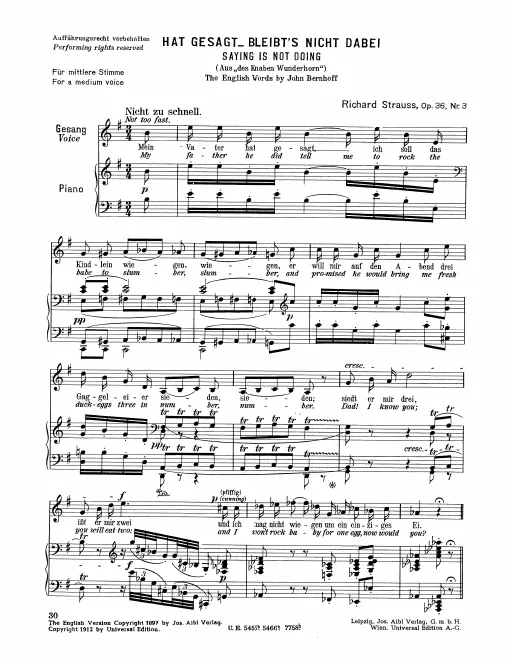 Complete Score (Medium Voice, transposed to E minor)