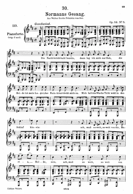 Complete Score (Medium voice, transposed to B minor)