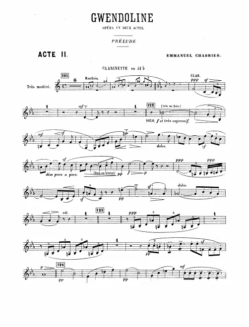 Clarinet, Bass Clarinet (B♭)