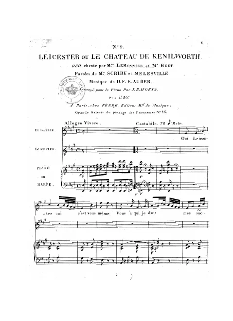 No.9, Duo: "Oui Leicester c'est vous même" (Act II, No.9)