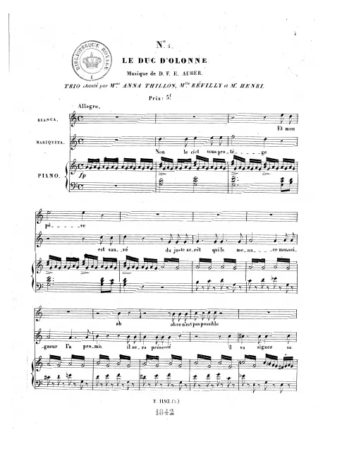 No.5, Trio: "Non, le ciel vous protège"