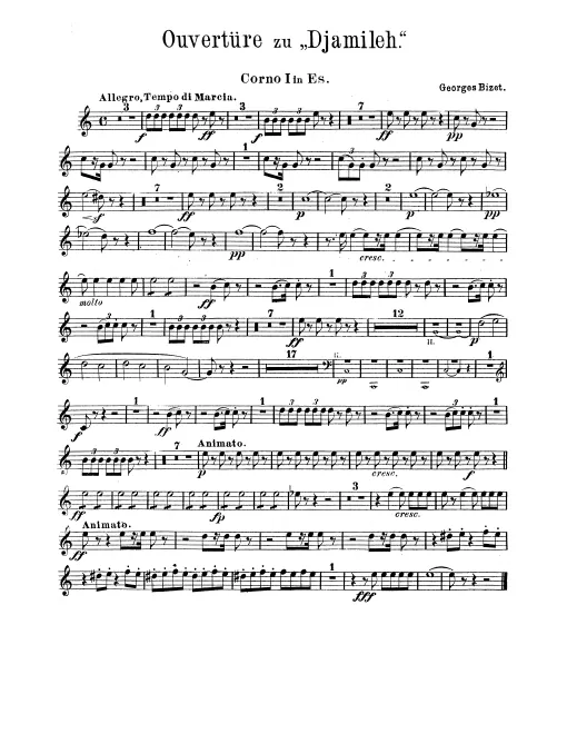 Horn 1, 2 (E♭), 3, 4 (C)