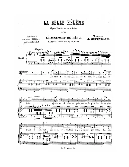No.6, Le jugement de Pâris: "Au Mont Ida trois déesses" (Act I, No.6)