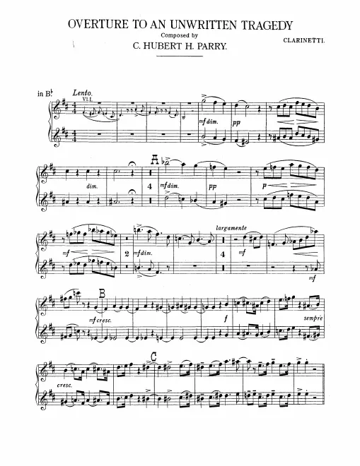 Clarinet 1/2 (A/B♭), Bass Clarinet (B♭)
