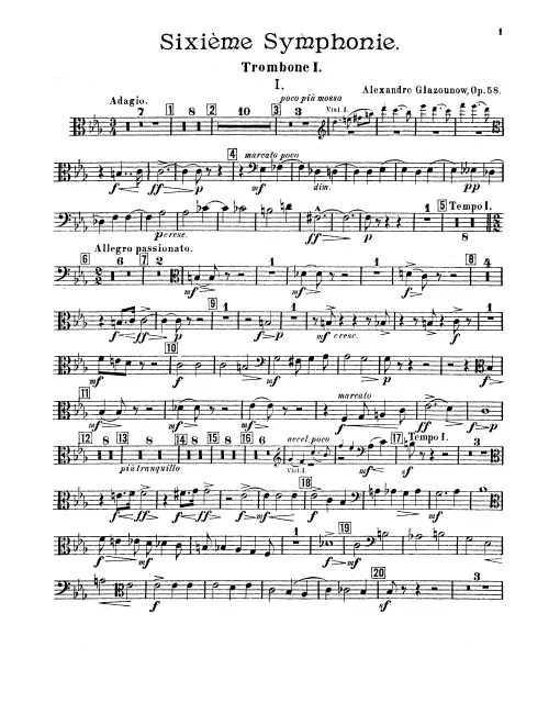 Trombone 1, 2, 3, Tuba