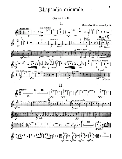 Horn 1, 2, 3, 4 (F)