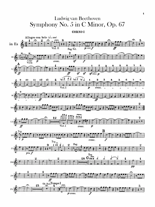Horn 1, 2 (E♭, C), 1, 2 (F transposed)