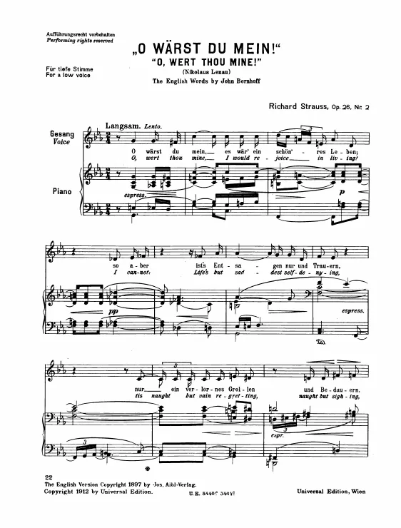 Complete Score (Low voice, transposed to C minor)