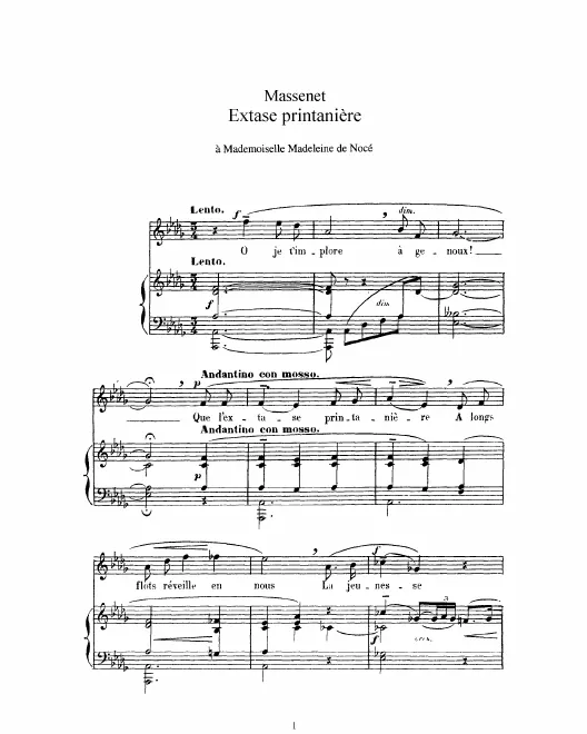 Complete Score (D♭ Major: high voice and piano)