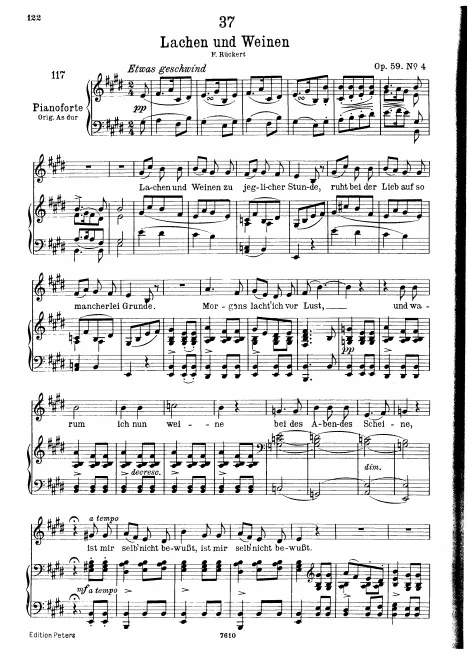 Complete Score (Low voice, transposed to E major)