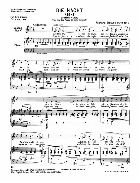 Complete Score (low voice, transposed to B♭ major)