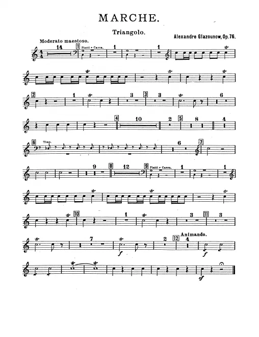 Triangle, Snare Drum, Cymbals/Bass Drum