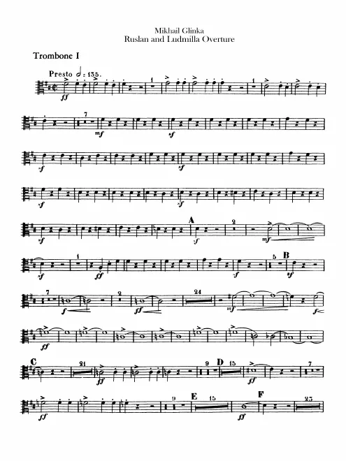 Trombone 1, 2, 3 (tenor, bass clefs)