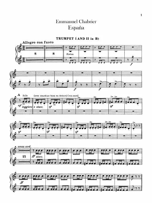Trumpet 1/2, Cornet 1/2 (in B)