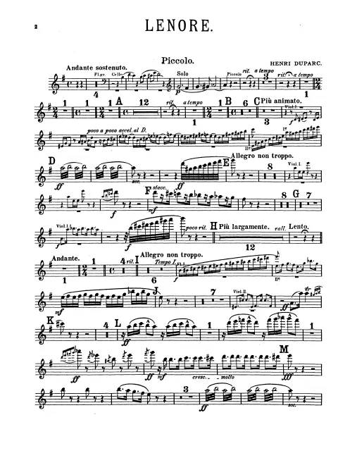 Piccolo, Flute 1, 2