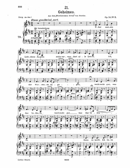 Complete Score (very low voice, transposed to D major)