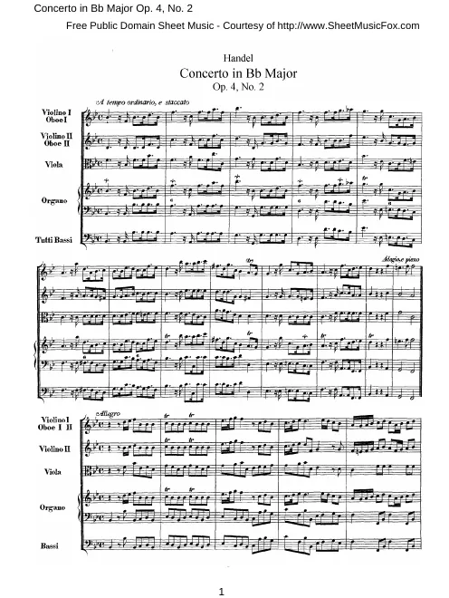 Concerto No.2 in B♭ major, HWV 290