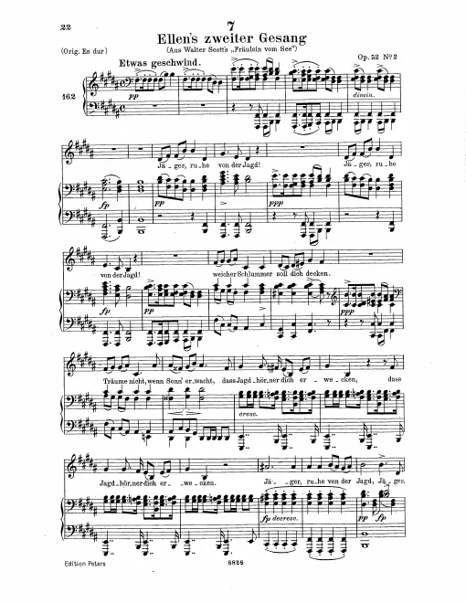 Complete Score (Low Voice, transposed to B major)