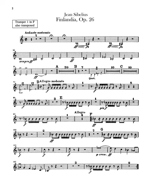 Trumpet 1, 2, 3 (F) 1, 2, 3 (B, transposed)