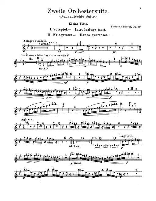 Piccolo, Flute 1, 2
