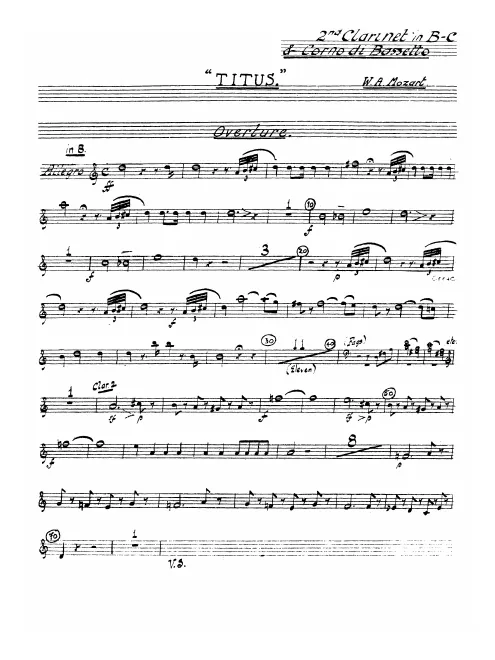 Clarinet 2 (B♭/C), Basset Horn