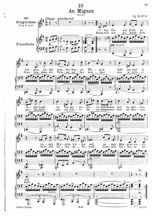 Complete Score (Low voice, transposed to F minor)