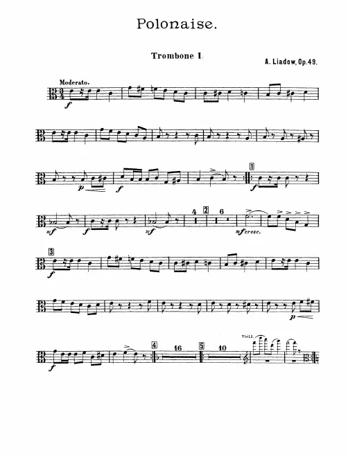 Trombone 1, 2, 3, Tuba