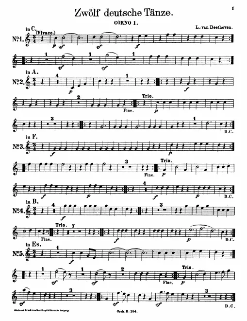 Horn 1, 2 (G/F/E♭/D/C/B♭/A)