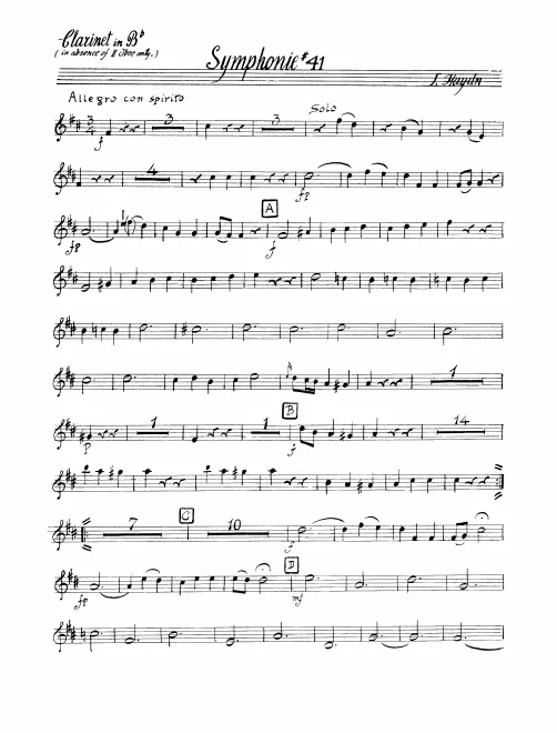 Clarinet (B♭, alternate to Oboe 2)