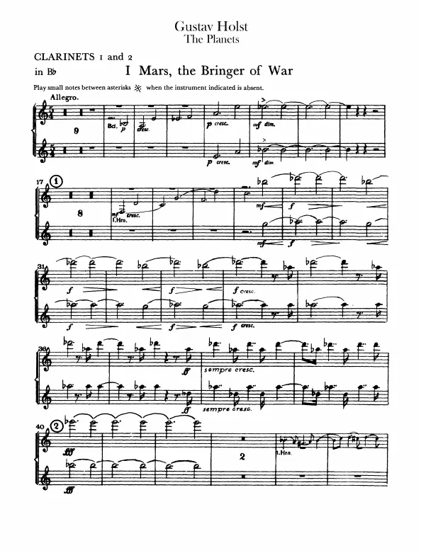 Clarinet 1/2 (B♭, A, plus B♭ transposed)