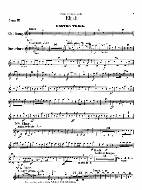 Horn 3, 4 (B♭, F, C, D, E, A)