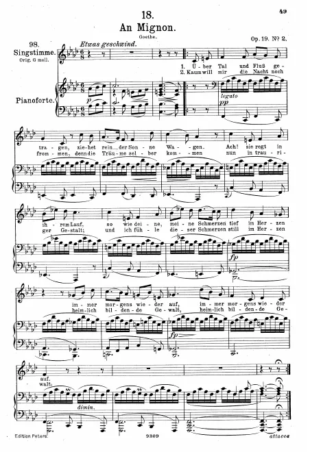 Complete Score (Medium voice, transposed to F minor)